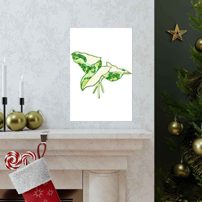 Marble Syngonium Botanical Print – Unframed Wall Art