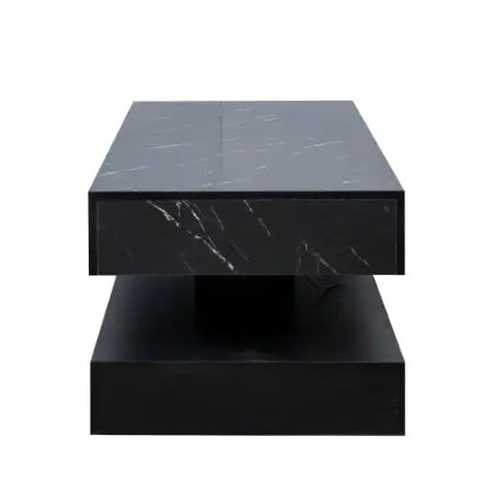 Modern LED Coffee Table - High-Gloss Living Room Table with Remote Storage