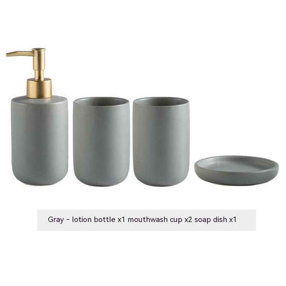 Solid Color Ceramic Bathroom Four-piece Set