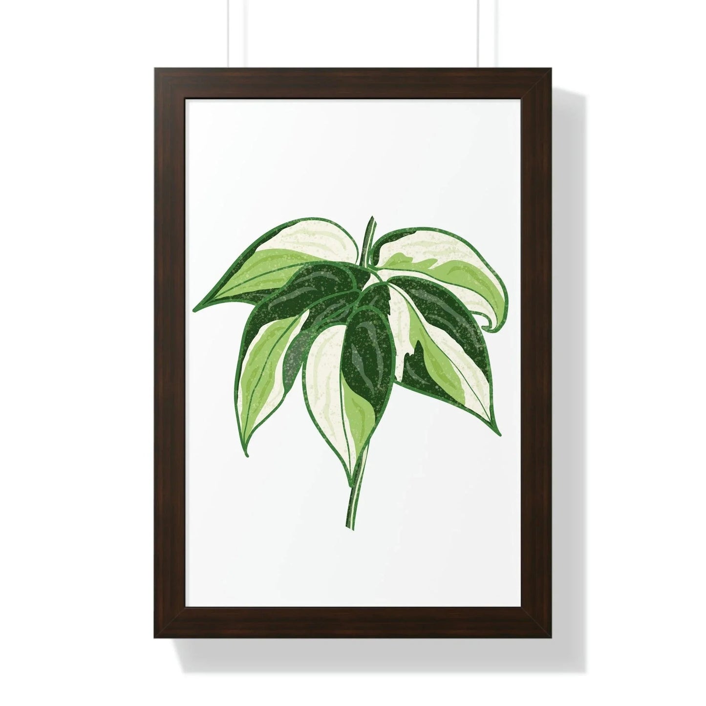 Philodendron Cream Splash Framed Print – Botanical Wall Art