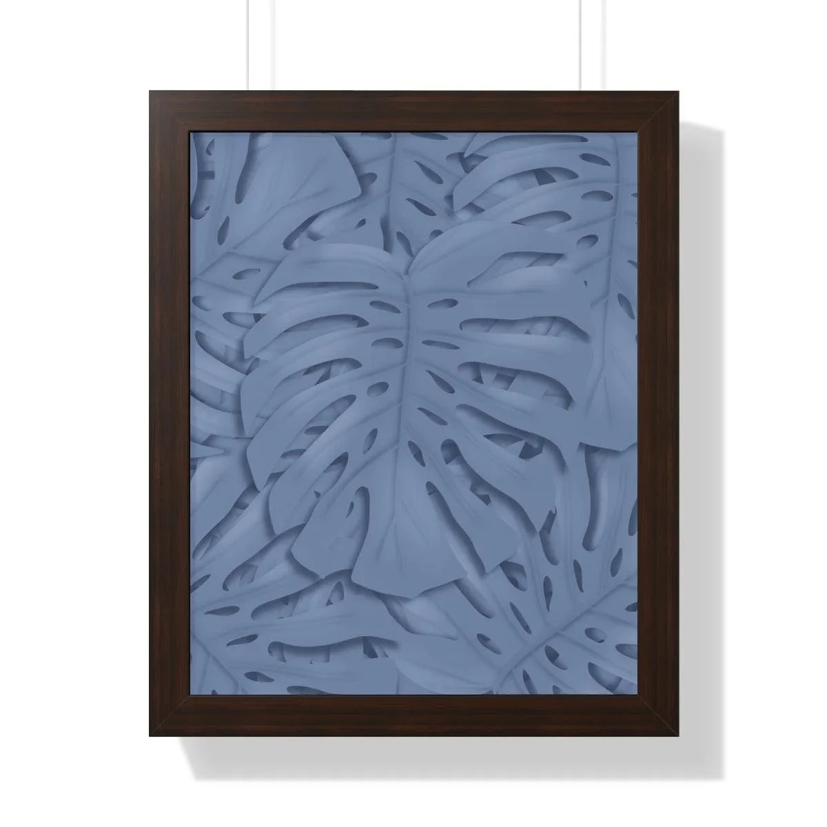 Blue Monstera Framed Print – Botanical Wall Art