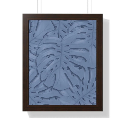 Blue Monstera Framed Print – Botanical Wall Art