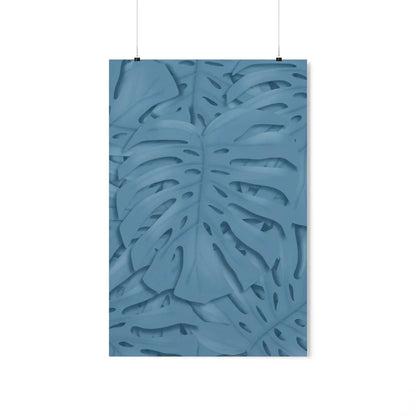 Cerulean Monstera Botanical Print – Unframed Wall Art