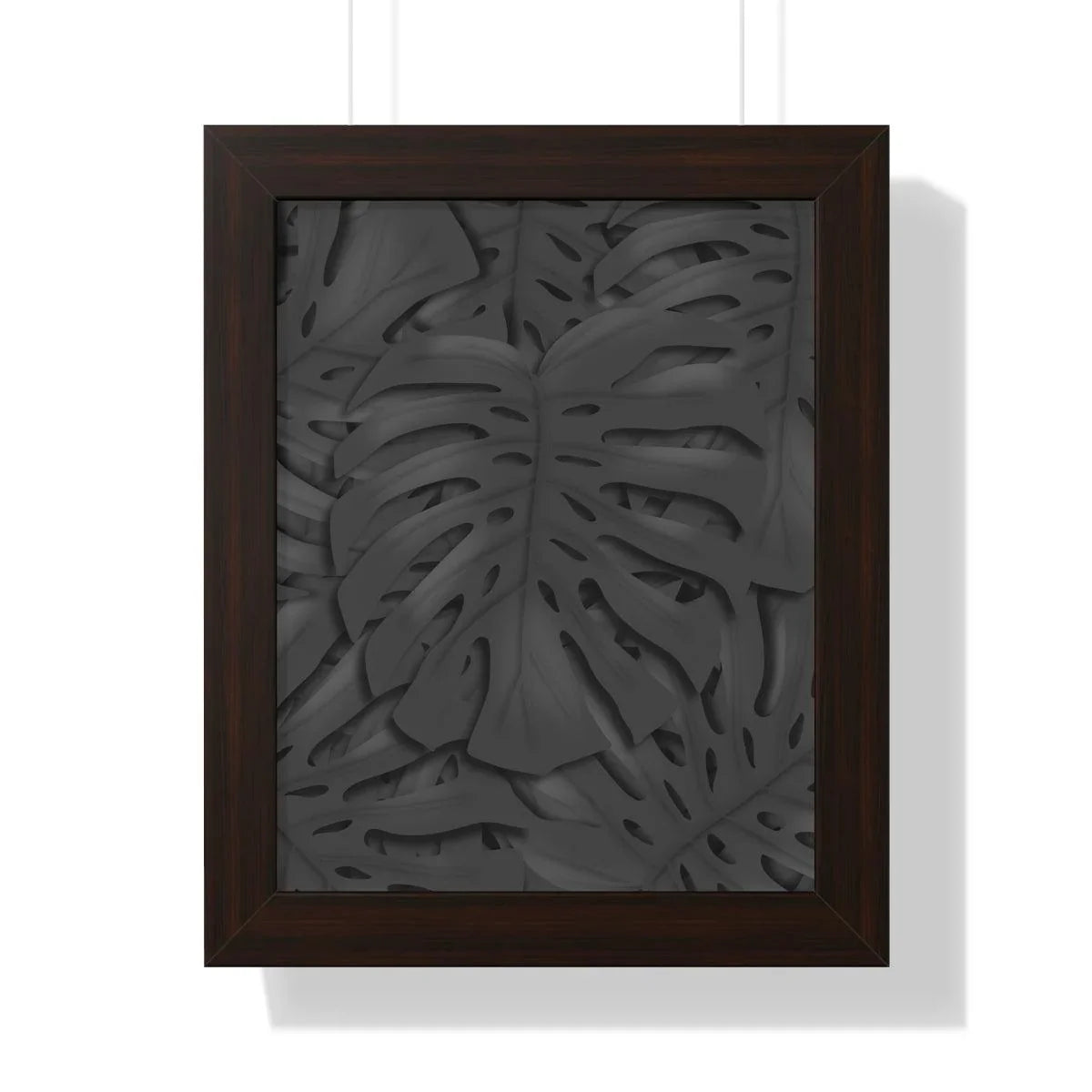 Charcoal Monstera Framed Print – Botanical Wall Art