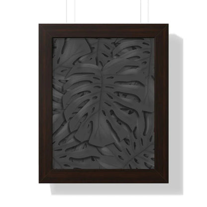 Charcoal Monstera Framed Print – Botanical Wall Art