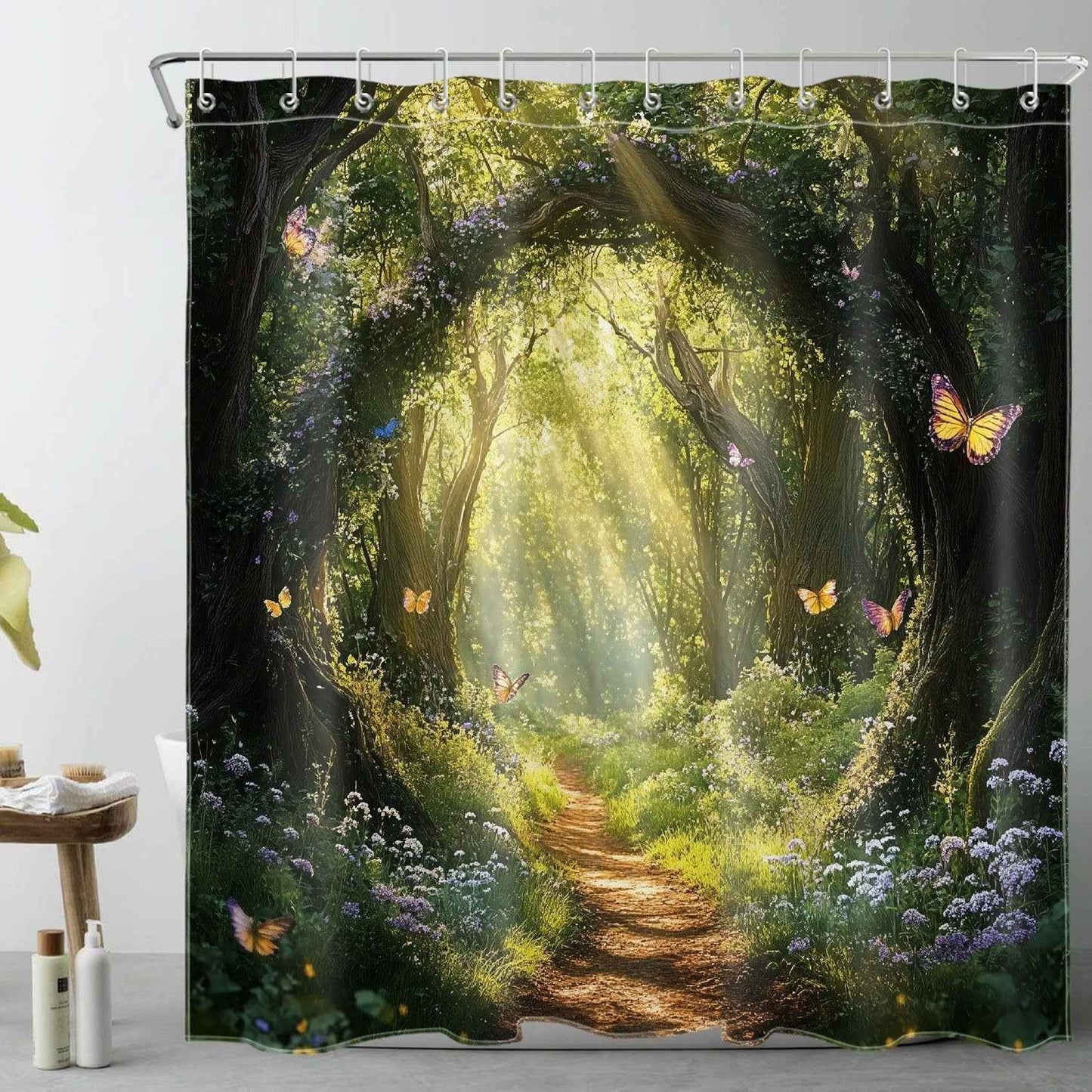 Shower Curtain Digital Printing Bathroom Waterproof Mildew-proof Partition Curtain