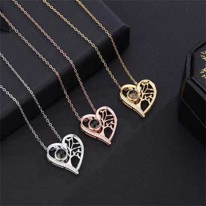 S925 Sterling Silver Love Tree I Love You Necklace