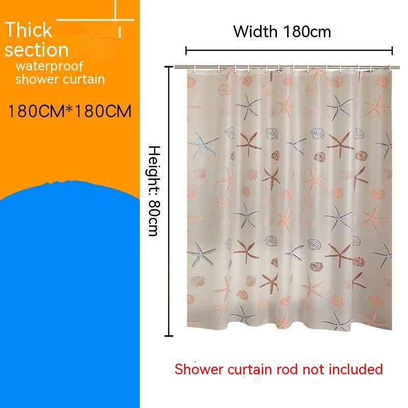 Punch-free Waterproof And Mildew-proof Curtain Shower Curtain