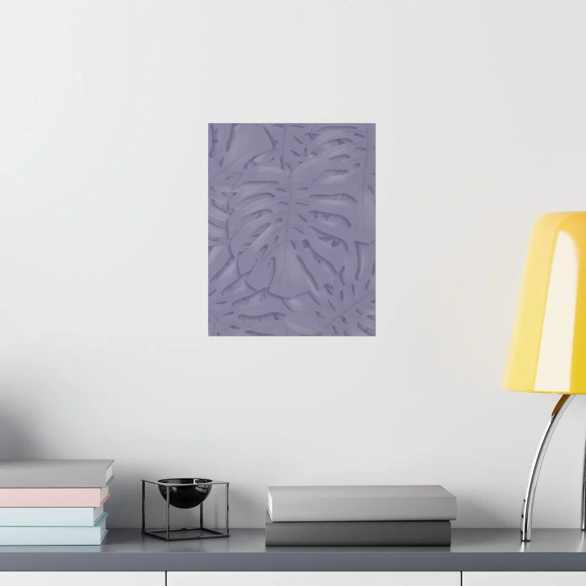Violet Monstera Botanical Print – Unframed Wall Art
