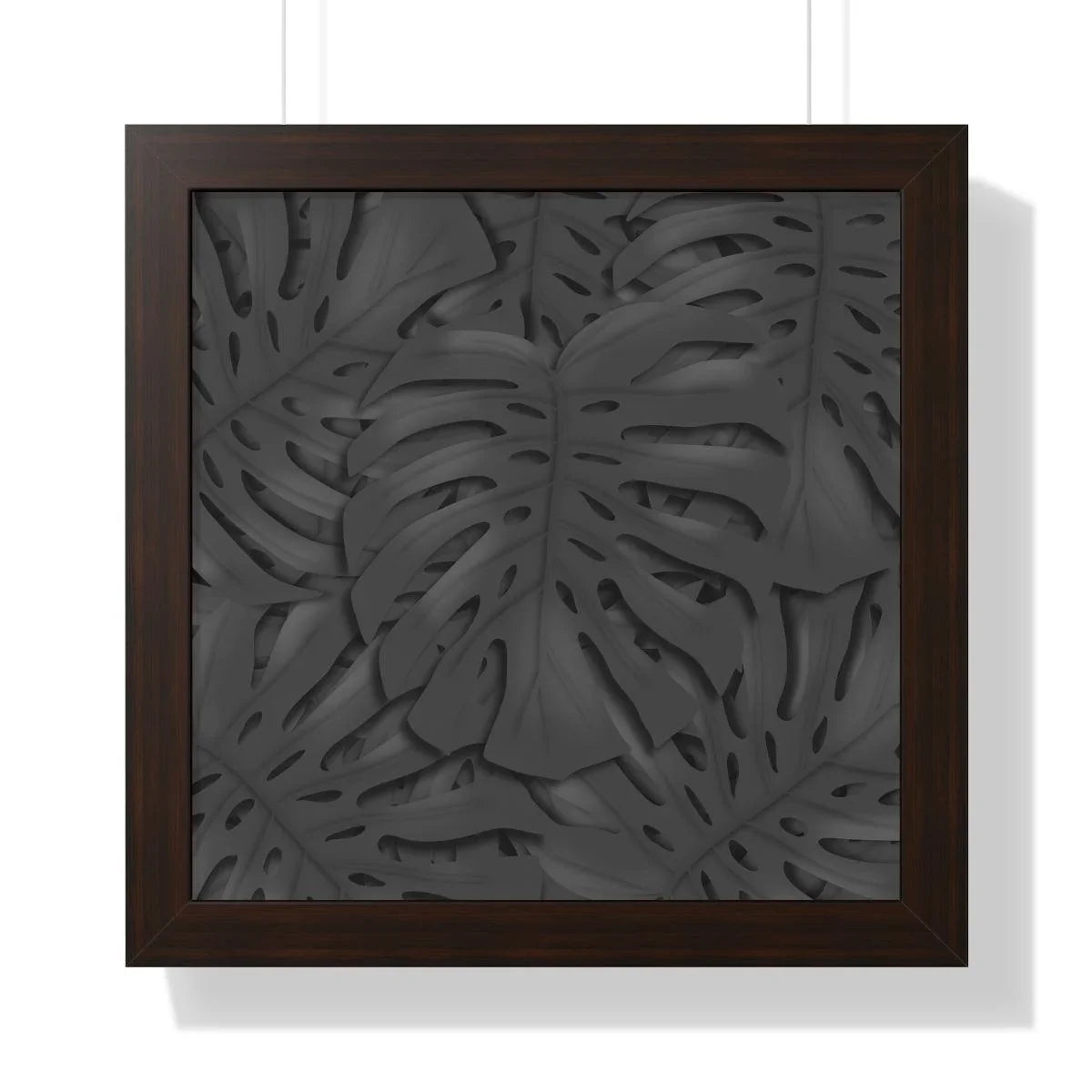 Charcoal Monstera Framed Print – Botanical Wall Art