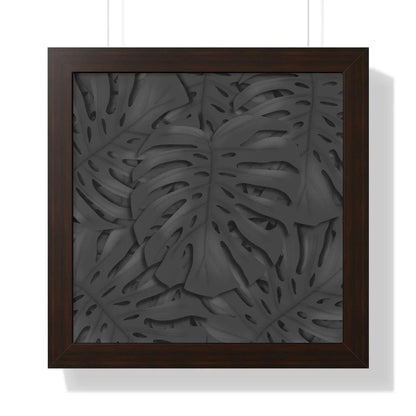 Charcoal Monstera Framed Print – Botanical Wall Art