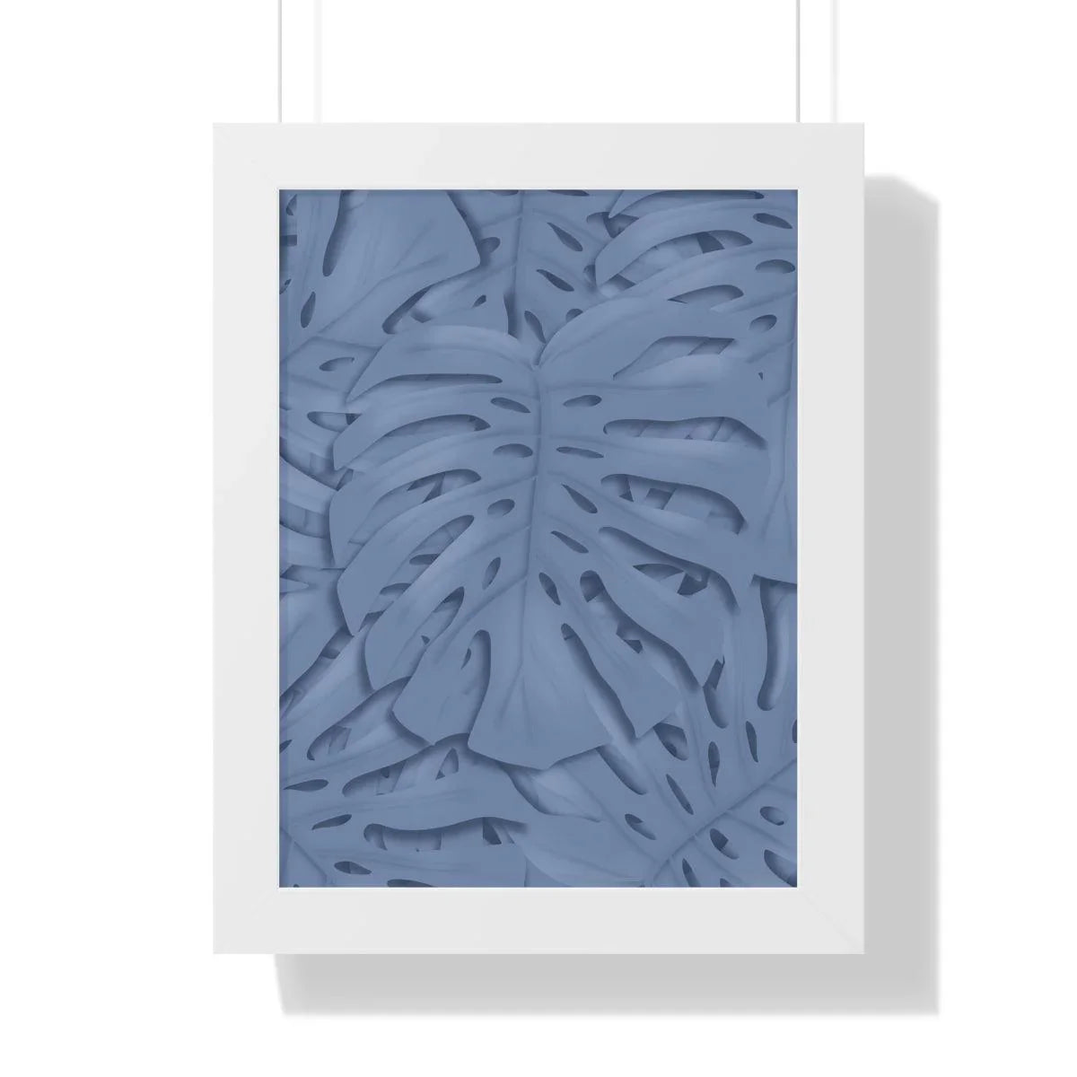 Blue Monstera Framed Print – Botanical Wall Art