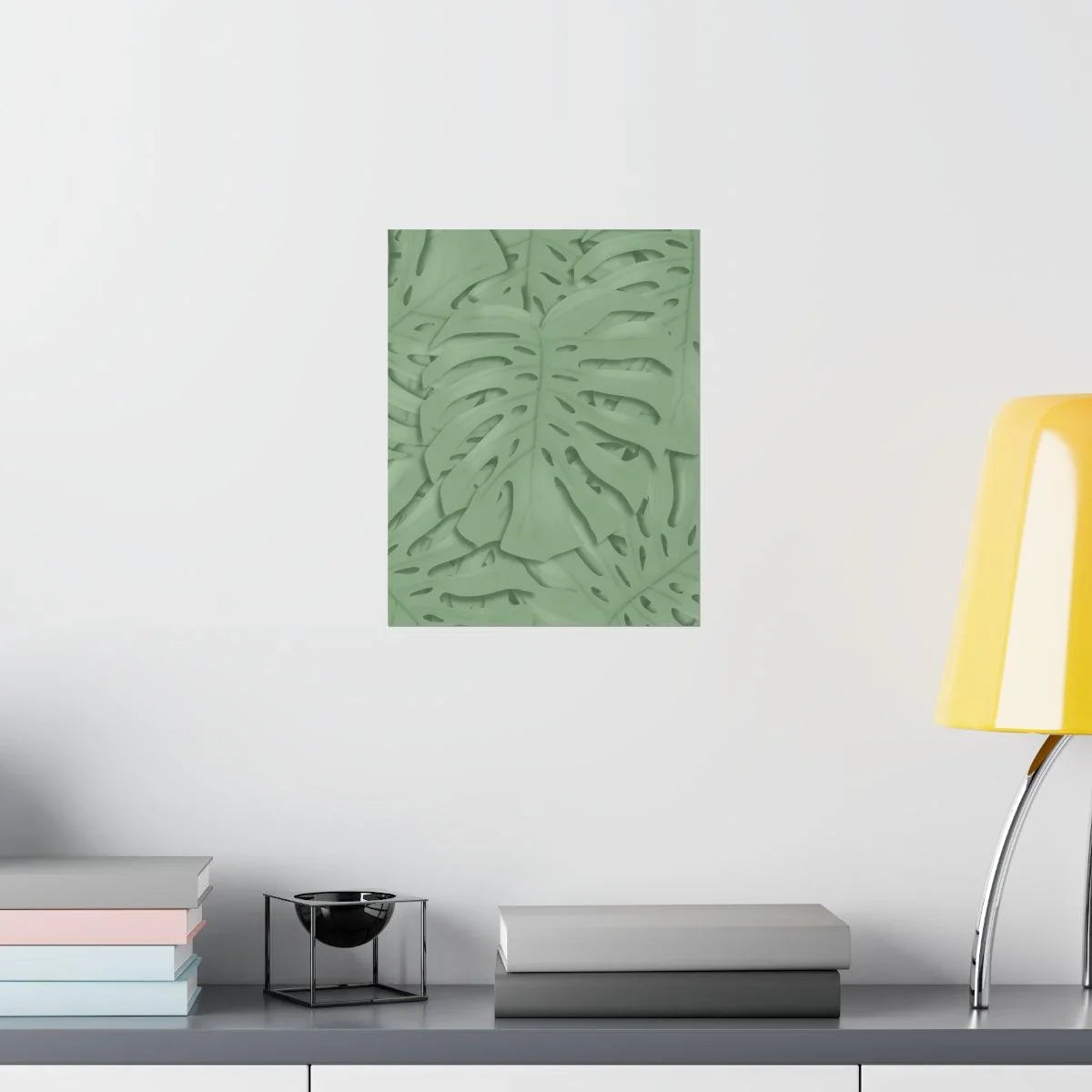 Sage Green Monstera Botanical Print – Unframed Wall Art