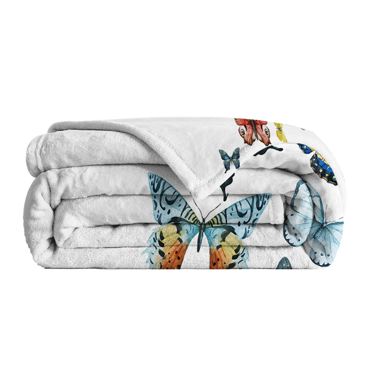 1pc Fresh Butterfly Pattern, Soft Printed Flannel Sofa Blanket, Comfortable And Warm For Home Use, Suitable For Bed, Sofa, Camping And Multi Scene Seasonal Use