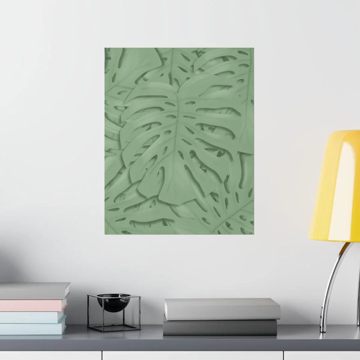 Sage Green Monstera Botanical Print – Unframed Wall Art