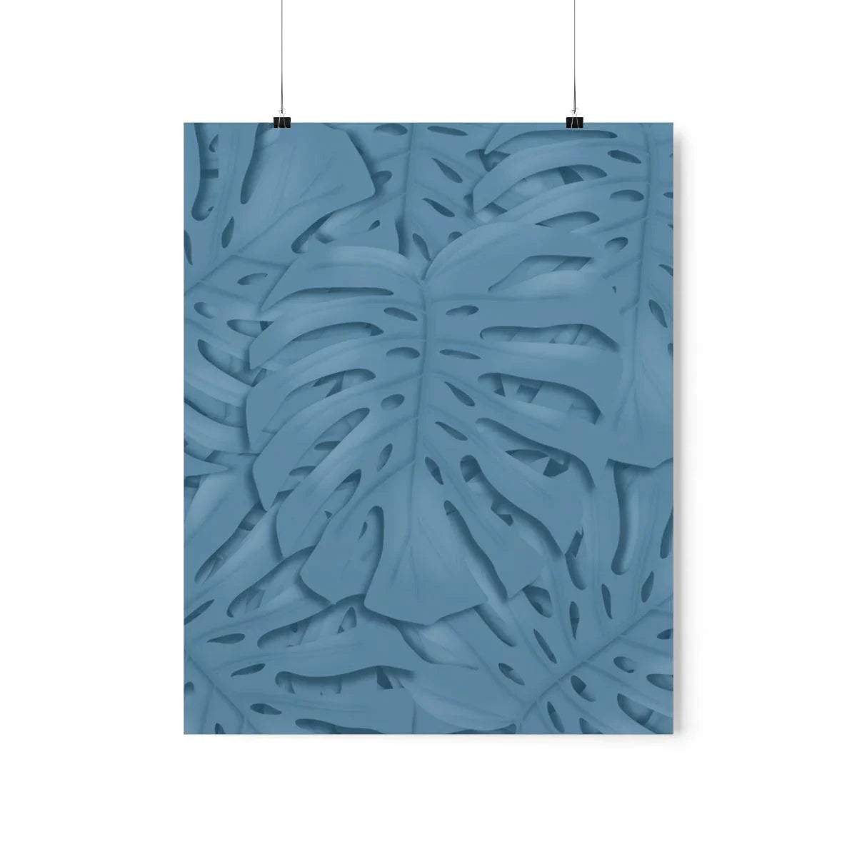 Cerulean Monstera Botanical Print – Unframed Wall Art