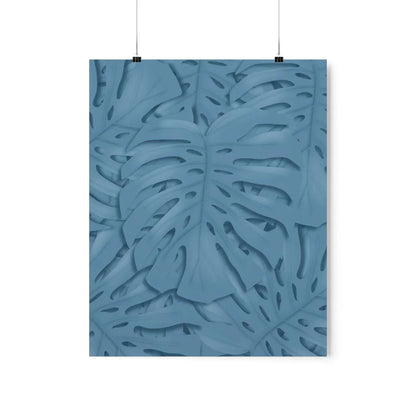 Cerulean Monstera Botanical Print – Unframed Wall Art