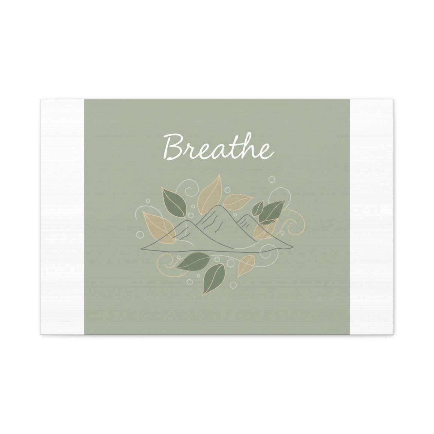 Breathe Mountain Line Canvas | Nature Symbols, Minimal Forest Wall Art