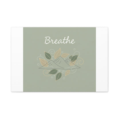 Breathe Mountain Line Canvas | Nature Symbols, Minimal Forest Wall Art