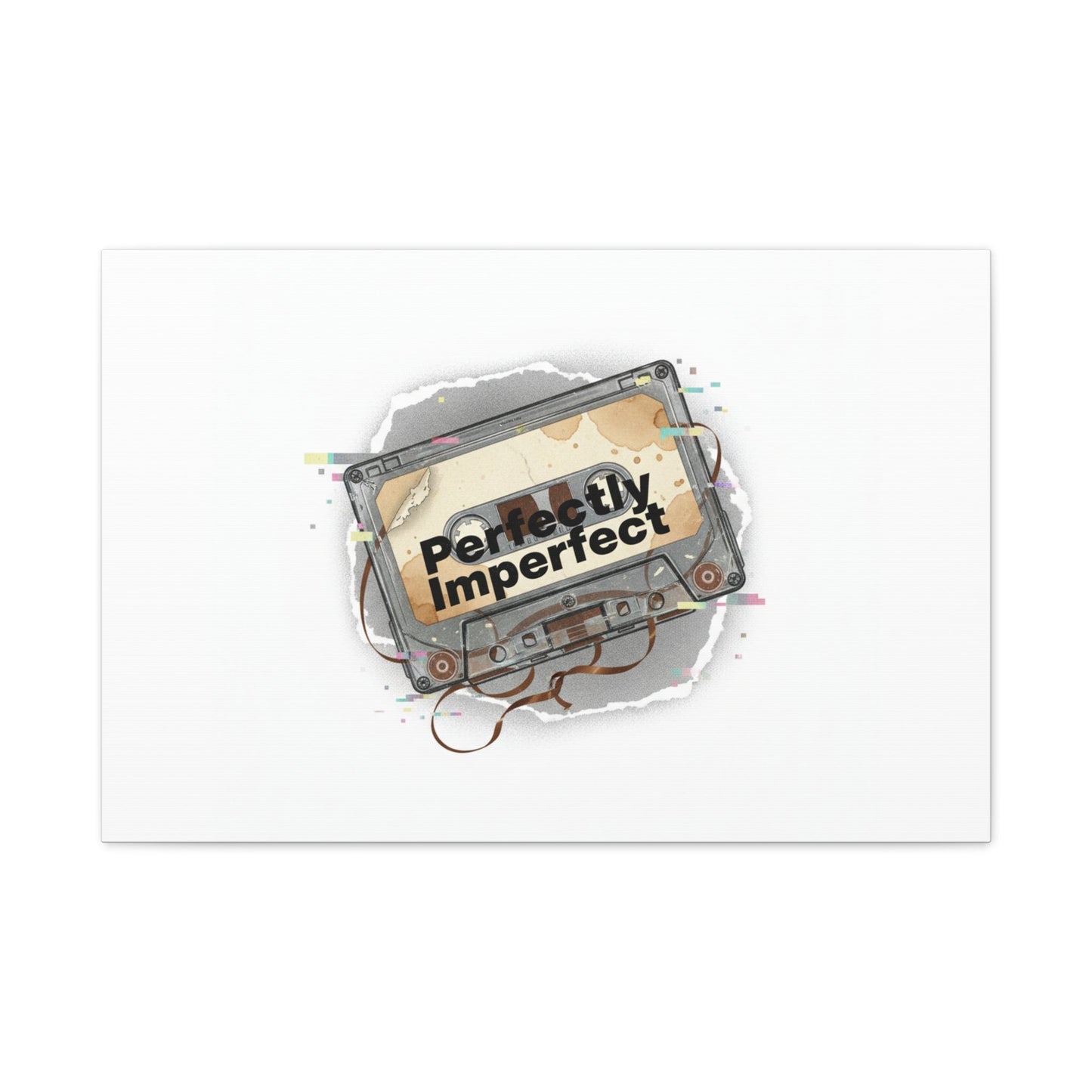 Perfectly Imperfect Cassette, Canvas Print | Analog Error, glitch art static