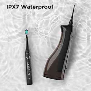 Fairywill FW5020E Water Dental Flosser & Sonic Electric Toothbrush Set - IPX7 Waterproof Portable Oral Care Kit