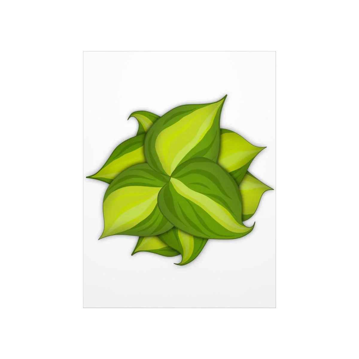 Philodendron Brasil Botanical Print – Unframed Wall Art