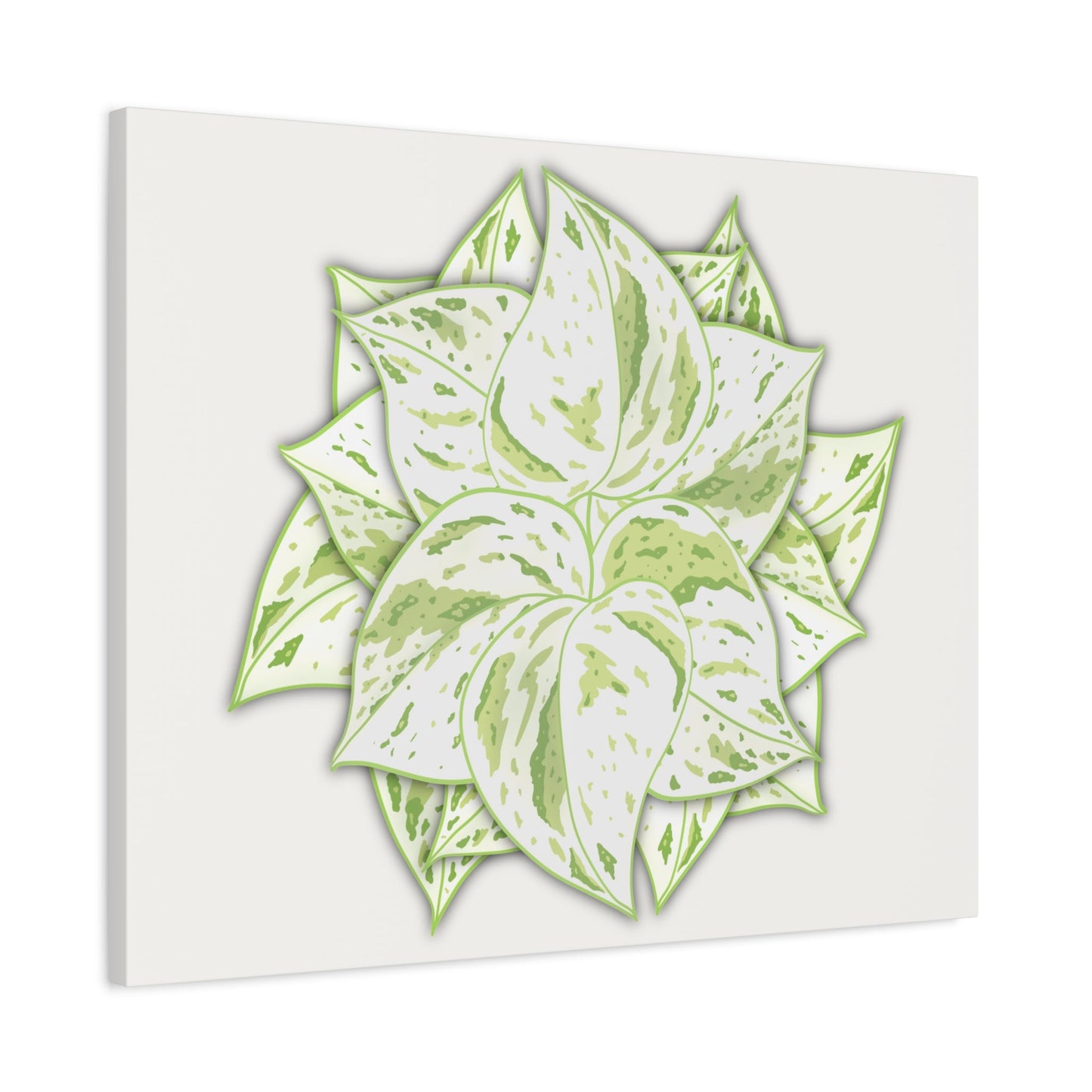 Snow Queen Pothos Canvas Print – Botanical Wall Art