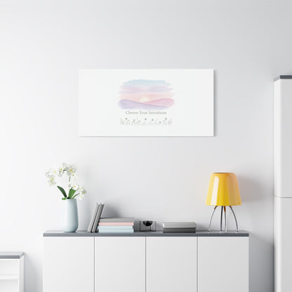 Choose Your Intentions Canvas, soft wellness poster, pastel gradient mindfulness art