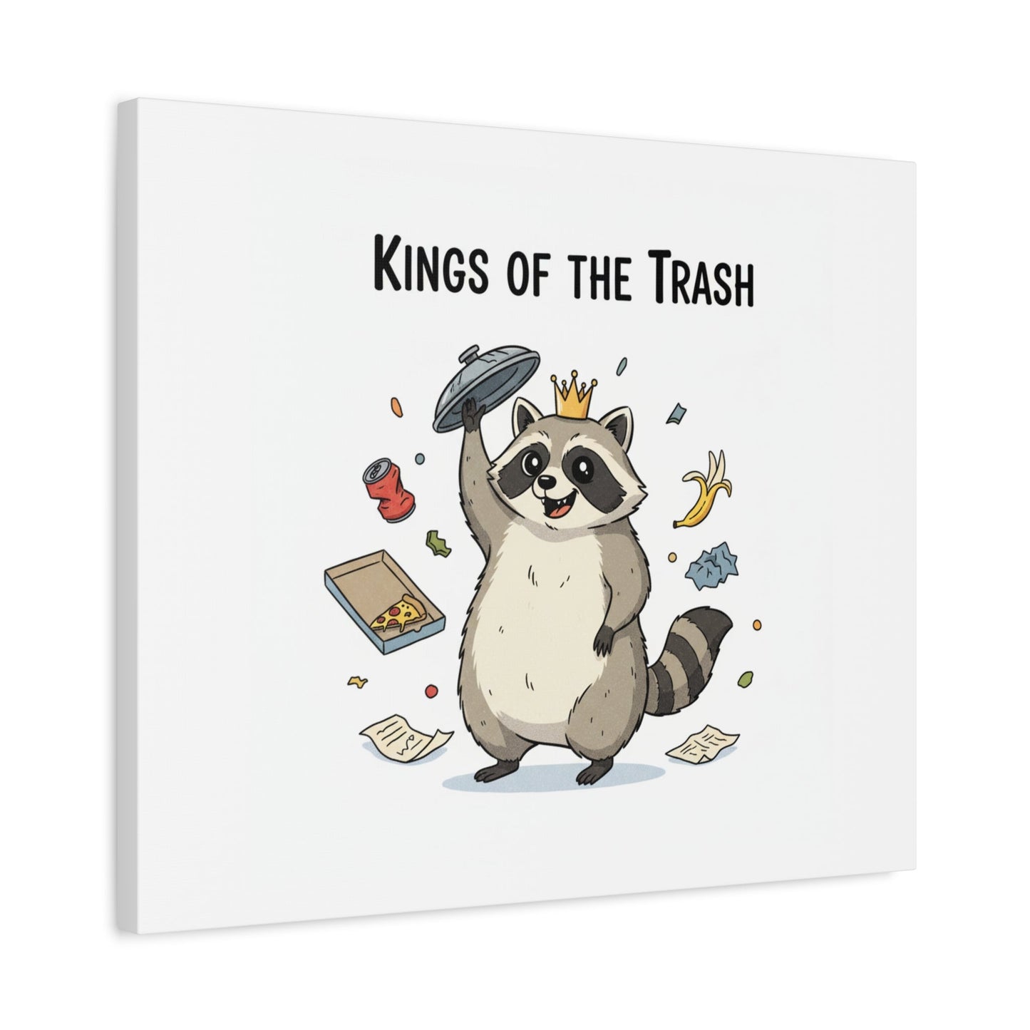 Kings of the Trash Canvas, Raccoon Doodle | Trash Panda, Goofy Critter Art