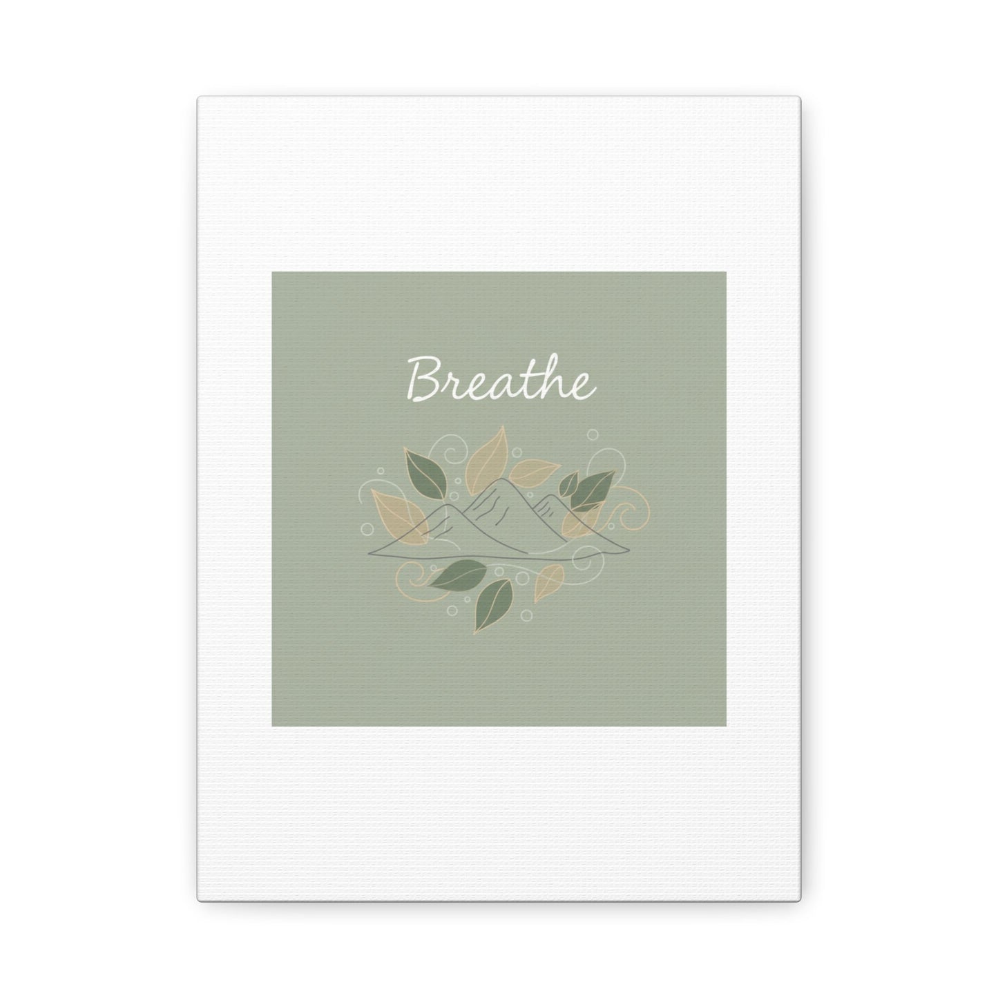 Breathe Mountain Line Canvas | Nature Symbols, Minimal Forest Wall Art