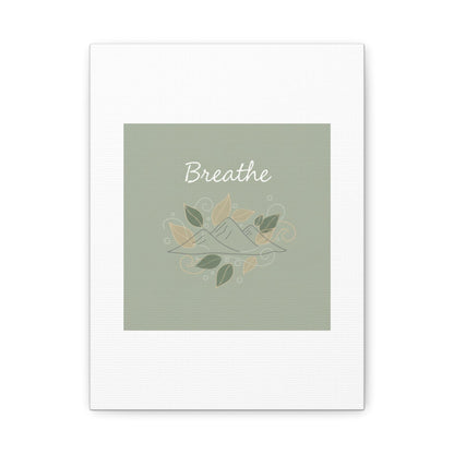 Breathe Mountain Line Canvas | Nature Symbols, Minimal Forest Wall Art
