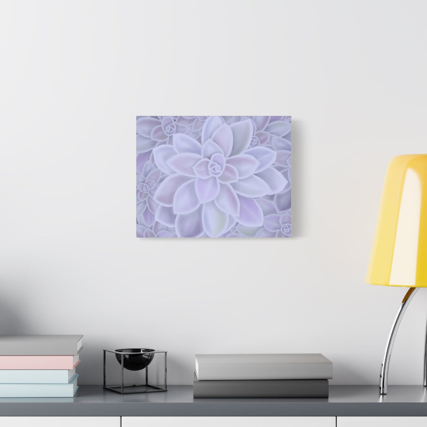 Graptopetalum Murasaki Succulent Pattern Canvas Print – Botanical Wall Art