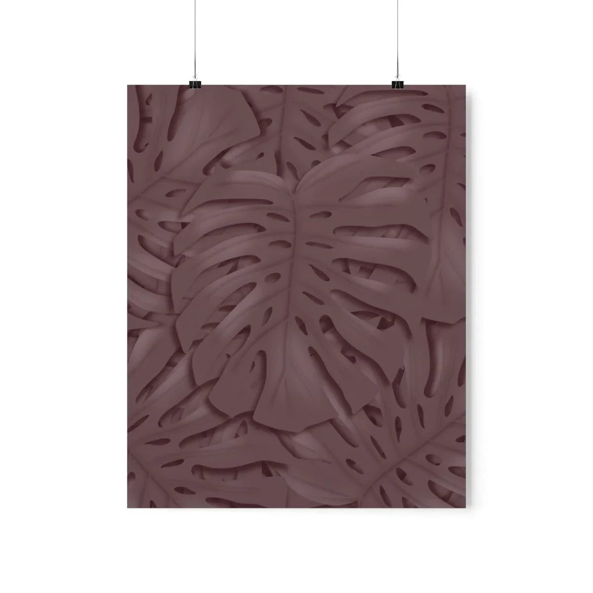 Merlot Monstera Botanical Print – Unframed Wall Art