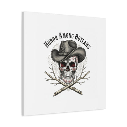 Honor Among Outlaws Canvas | Western Skull Art, Gothic Americana Desert Noir
