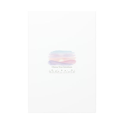 Choose Your Intentions Canvas, soft wellness poster, pastel gradient mindfulness art
