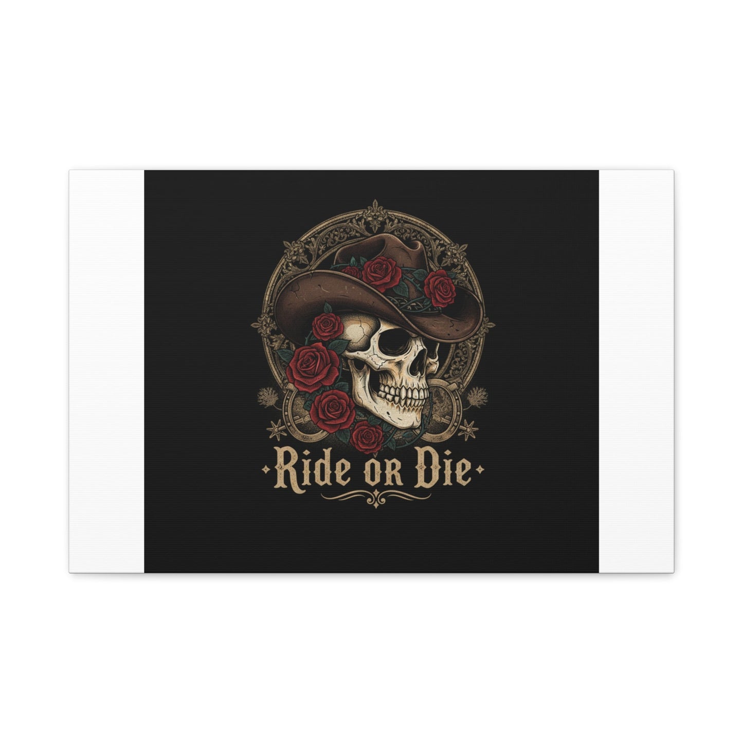 Ride or Die Skull Canvas | Western Skull Art, Gothic Americana