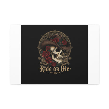 Ride or Die Skull Canvas | Western Skull Art, Gothic Americana