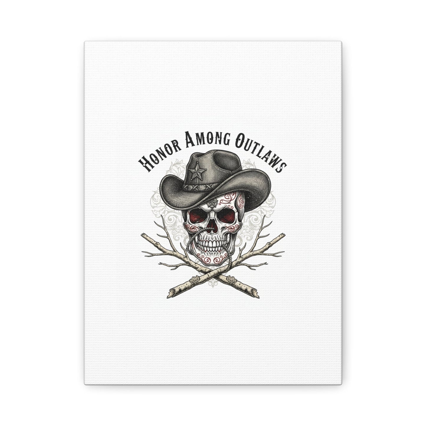 Honor Among Outlaws Canvas | Western Skull Art, Gothic Americana Desert Noir
