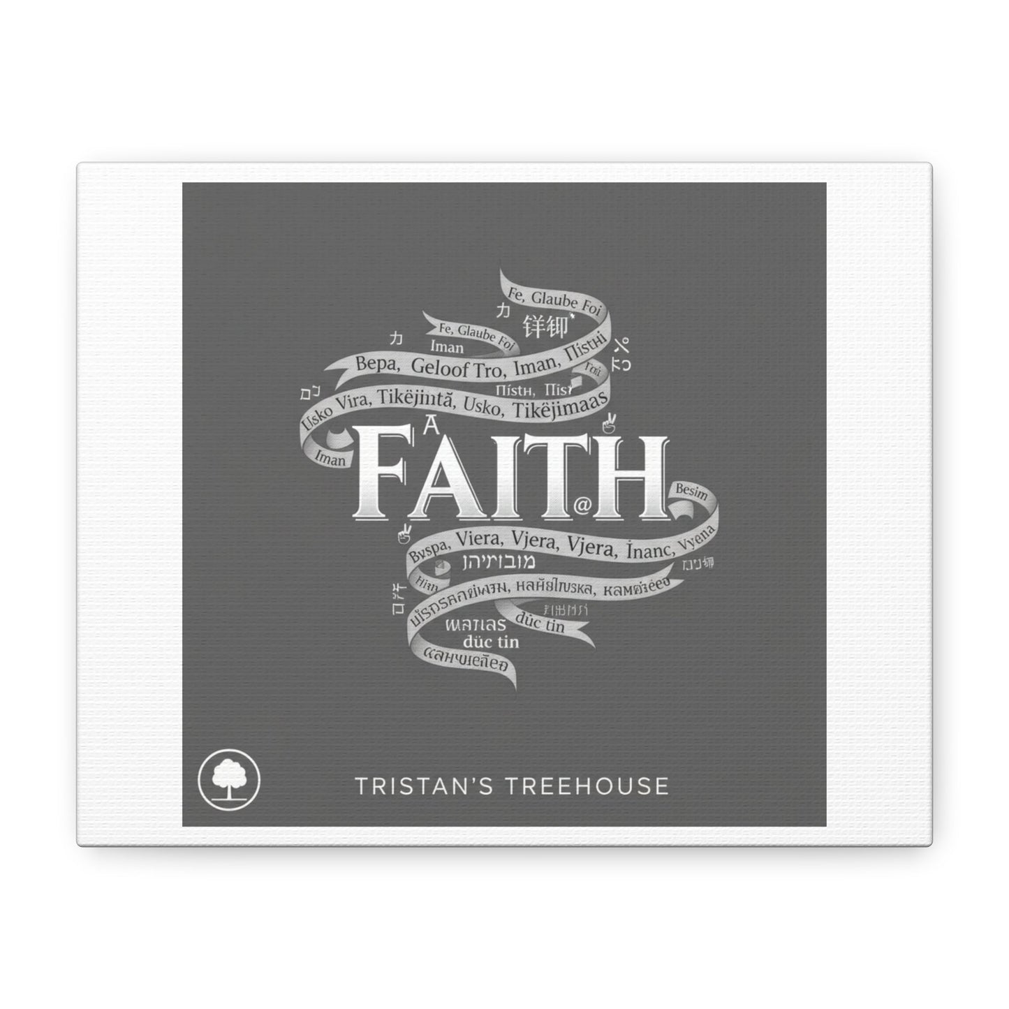 handwritten faith ribbon Canvas | sketch aesthetic, doodle design