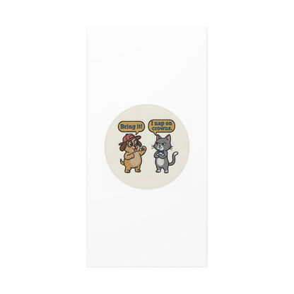Funny Cat vs Dog Canvas | Pet Rivalry Wall Art