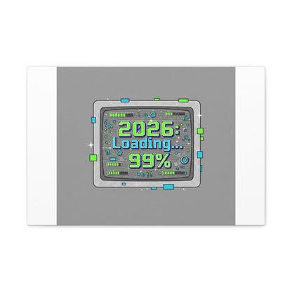2026 Loading 99% Canvas | NYE countdown, retro system interface