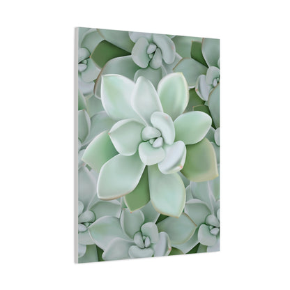 Pachyveria Haagei Succulent Pattern Canvas Print – Botanical Wall Art