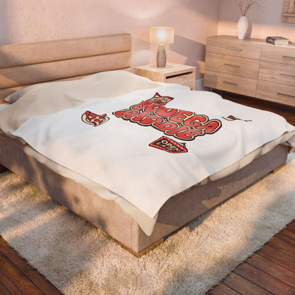Bodega Baddie Velveteen Blanket | NYC Y2K deli sign, Spanglish cherries