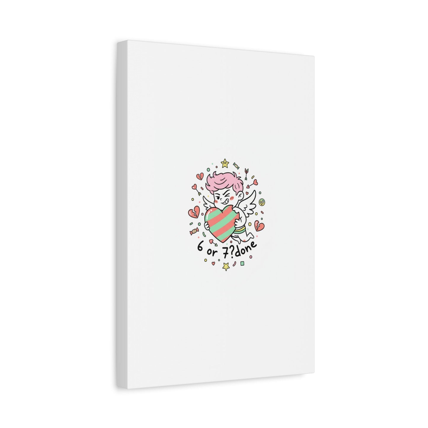Weird Cupid heart illustration Canvas | Weird Valentine, quirky chaotic love