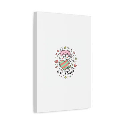 Weird Cupid heart illustration Canvas | Weird Valentine, quirky chaotic love