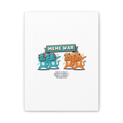 Meme War: Six vs. Seven Canvas Wall Art