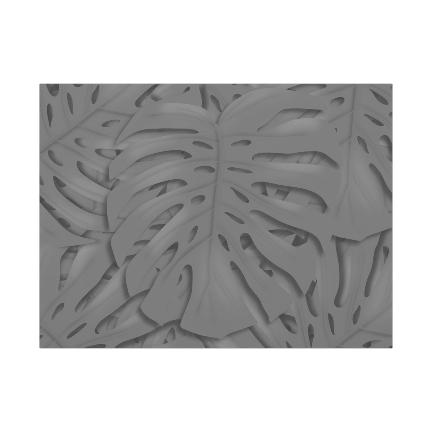 Grey Monstera Canvas Print – Botanical Wall Art