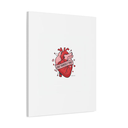 Love Yourself First Canvas, Hearts-with-a-Twist, Anti-Valentine Art