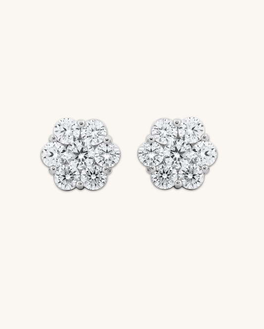 Floral Moissanite Studs