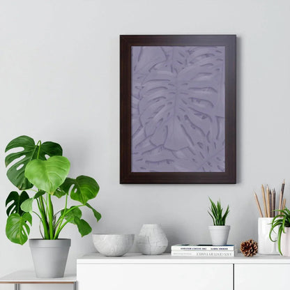 Violet Monstera Framed Print – Botanical Wall Art